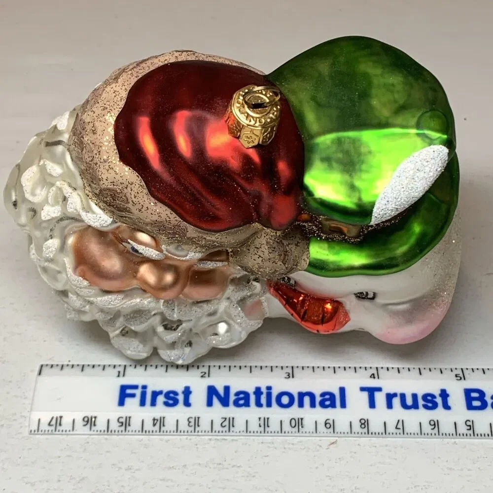Glass Christmas Ornament Poland Santa Claus Snowman Holiday 5” Decoration